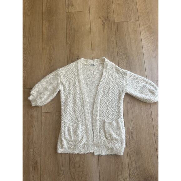 FRNCH Paris Anthropology Boucle Eyelash Cardigan Beige S/M - Picture 4 of 6